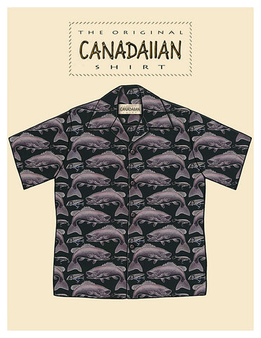 The Original Canadaiian Shirt | Fish on Black